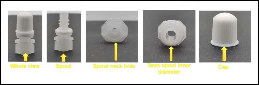 Characteristic of spout plastic and caps for pouches cosmetic products (HL050DZ)